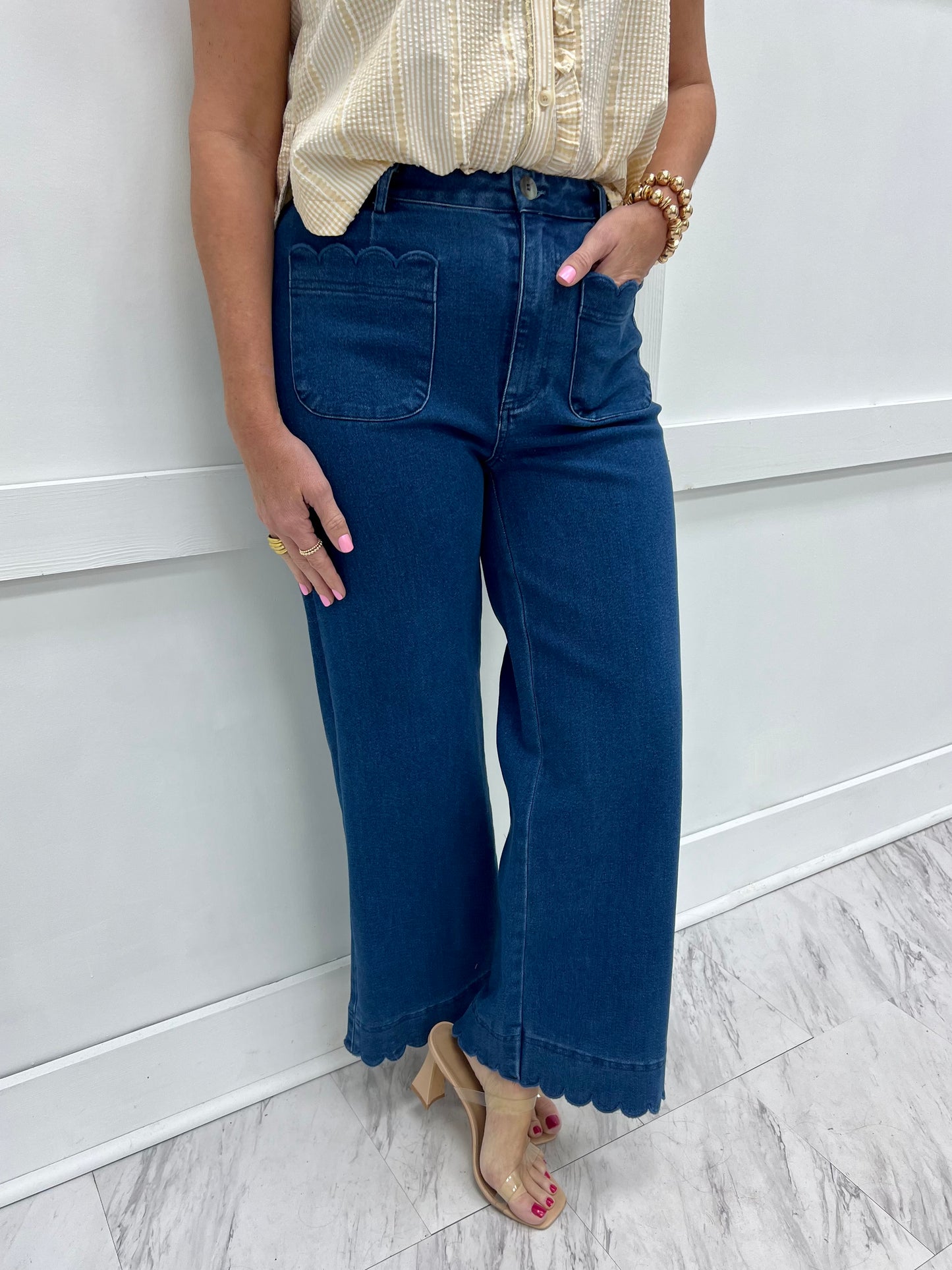 Sydney Scallop Denim Pants