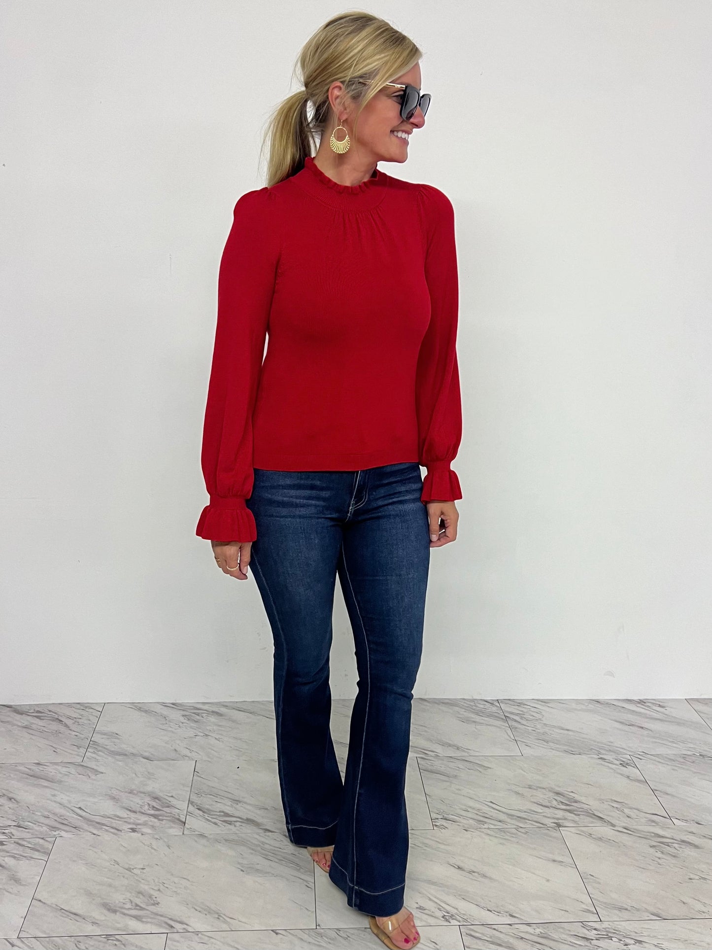 Adair Sweater Top (Red)