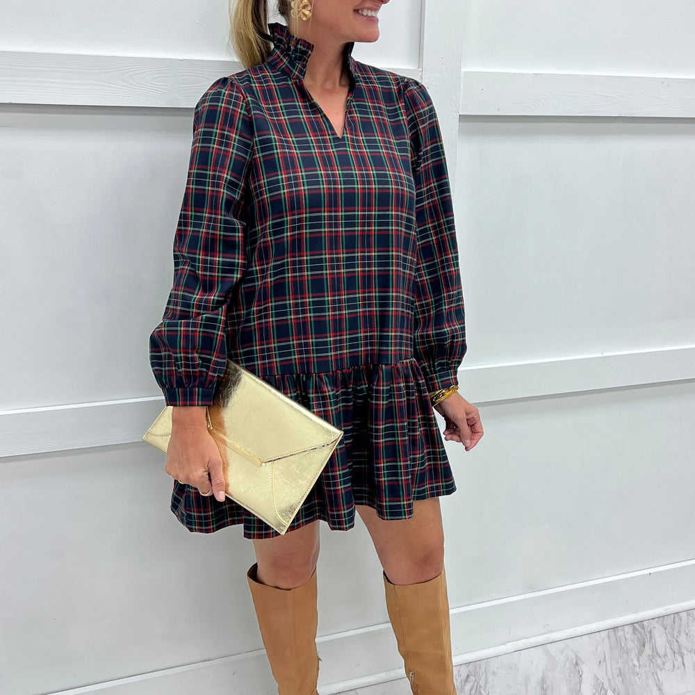 
                  
                    Dashing Dreams Plaid Dress (Navy)
                  
                