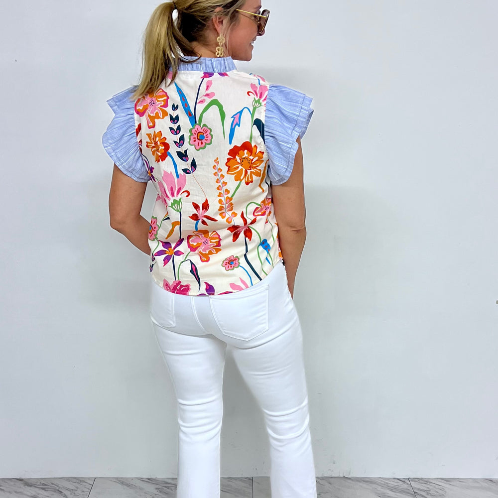 
                  
                    Live Your Dreams Flower + Ruffle Top-FINAL SALE
                  
                