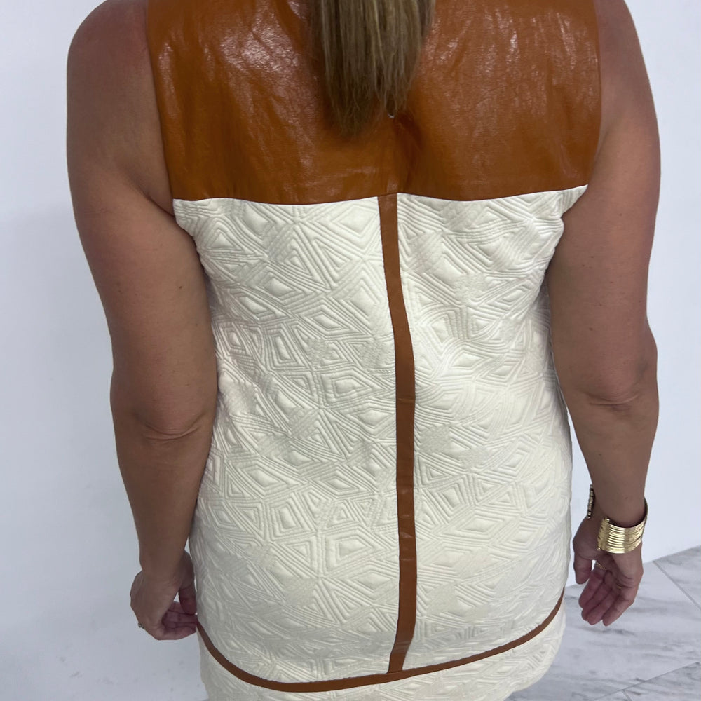 
                      
                        Lexington Leather + Textured Dress (Cream)
                      
                    