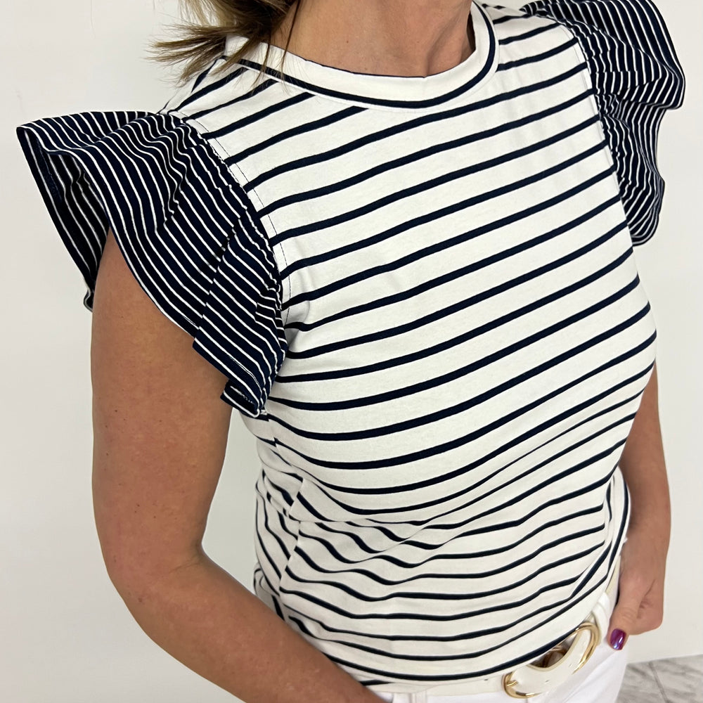 Augusta Stripe Top (Navy)