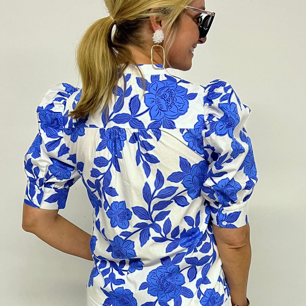 
                      
                        Ocean Flower Drape Sleeve Top - FINAL SALE
                      
                    