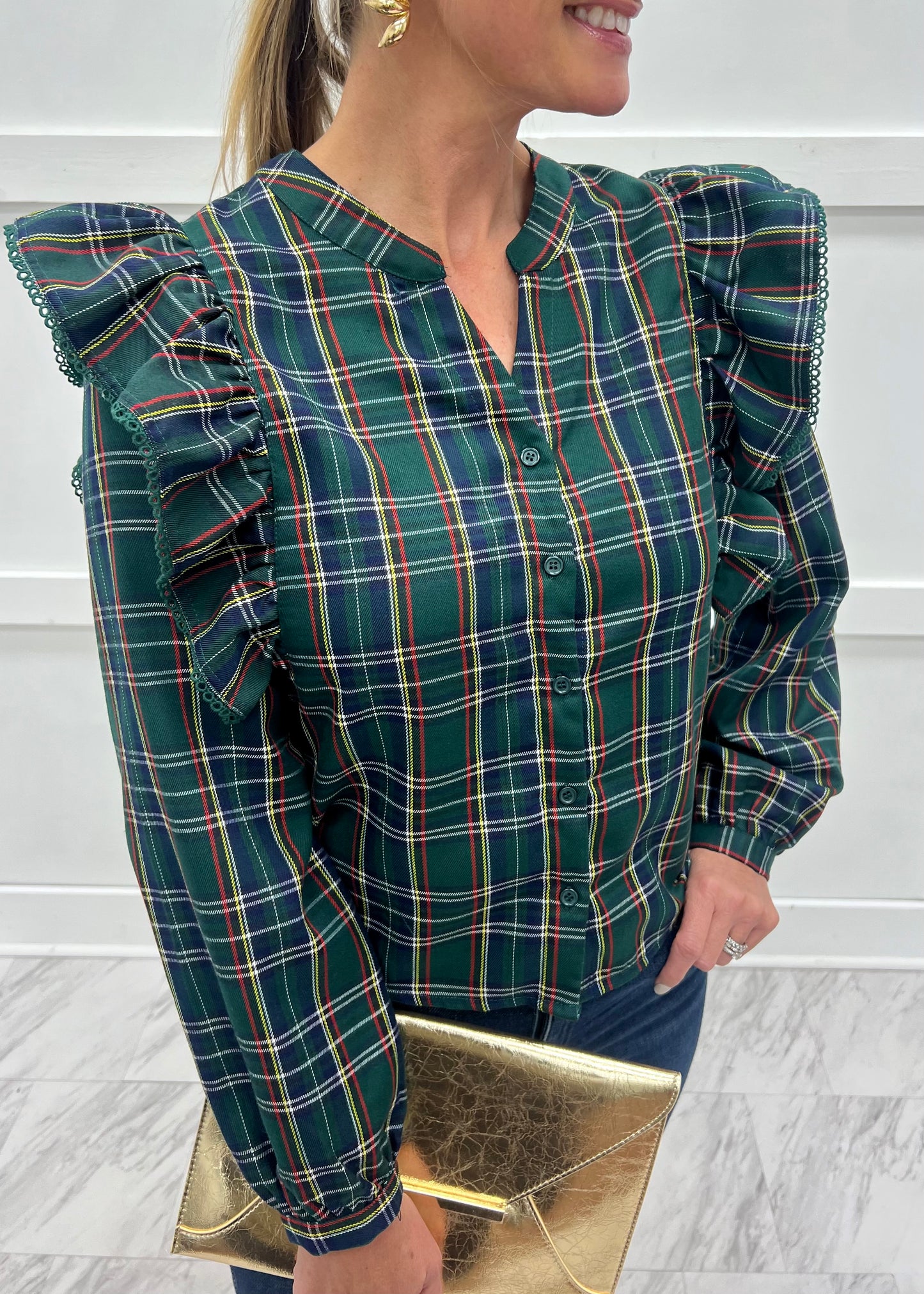 Holiday Magic Plaid Top