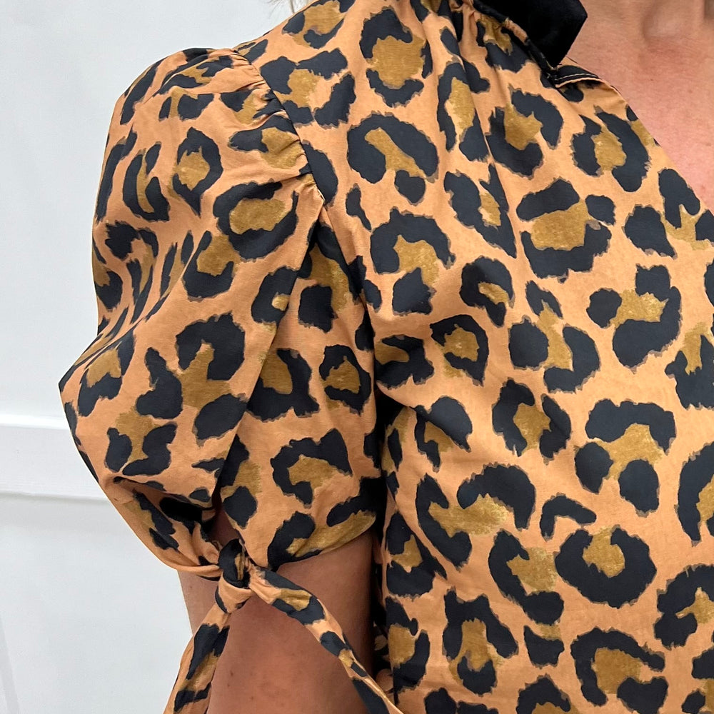 Chandler Cheetah Tie Sleeve Top