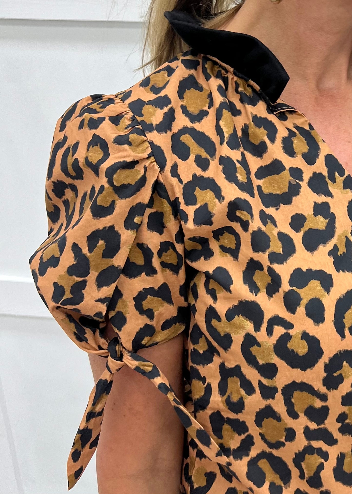 Chandler Cheetah Tie Sleeve Top