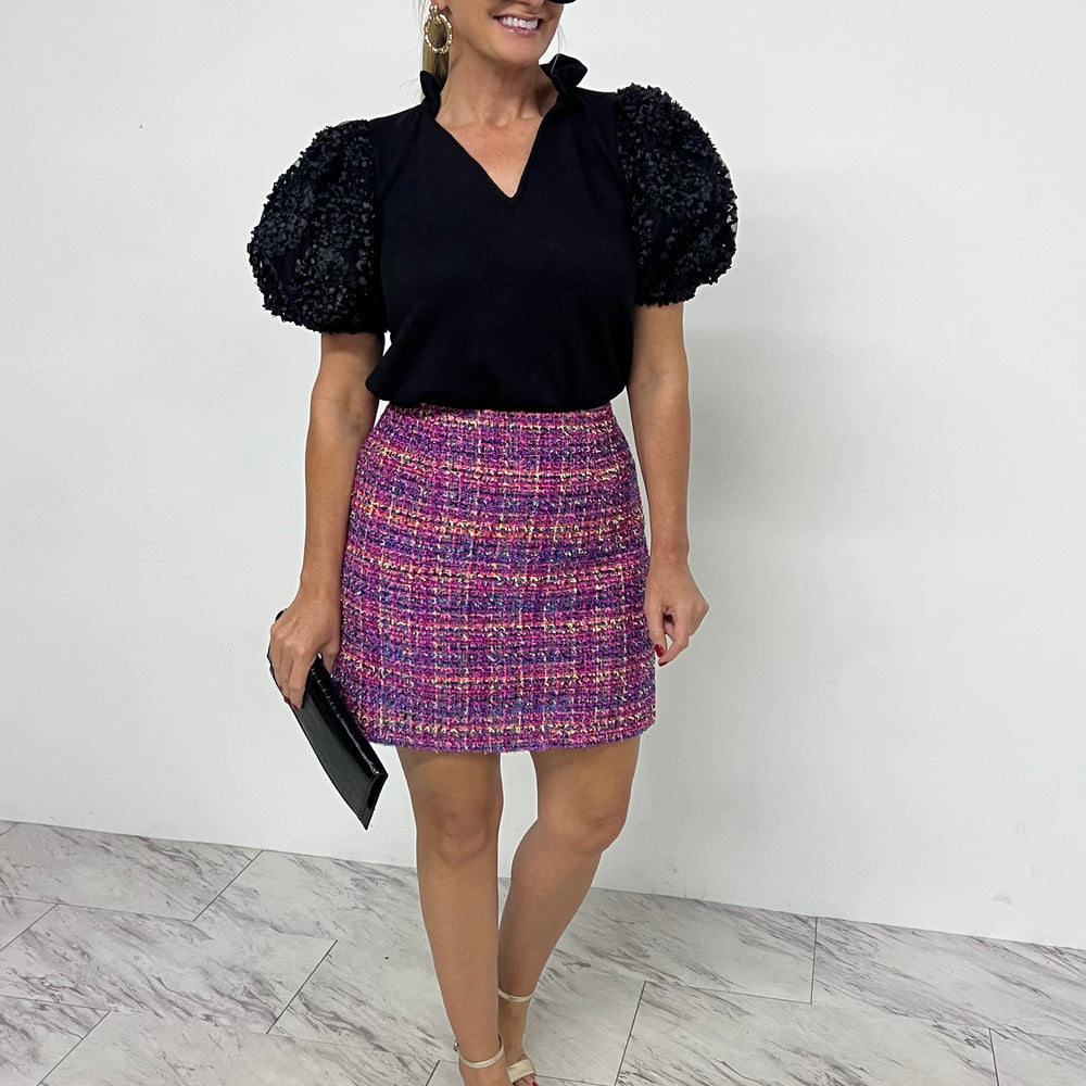 Gossip Glamour Tweed Skirt-FINAL SALE