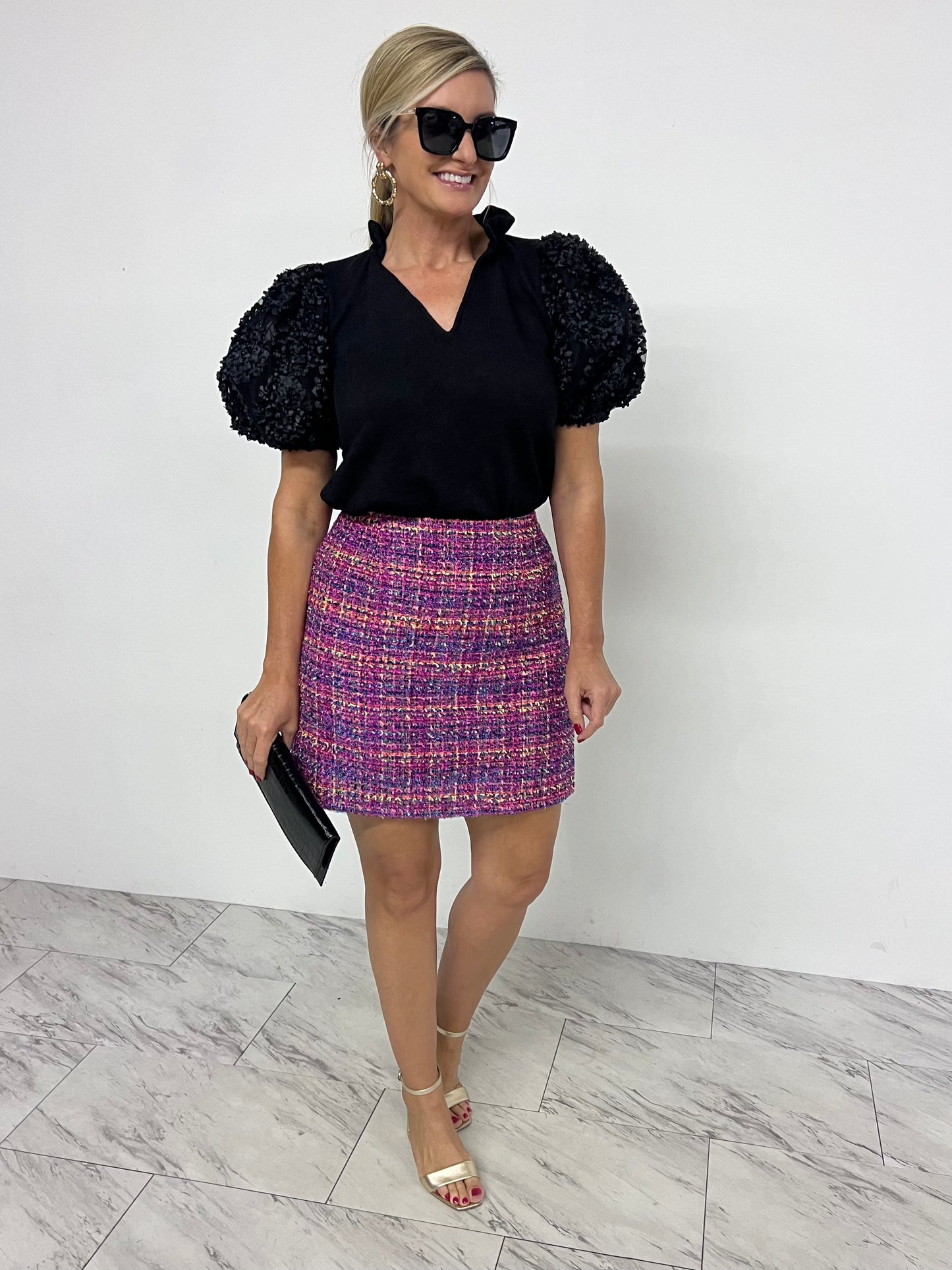 Gossip Glamour Tweed Skirt-FINAL SALE