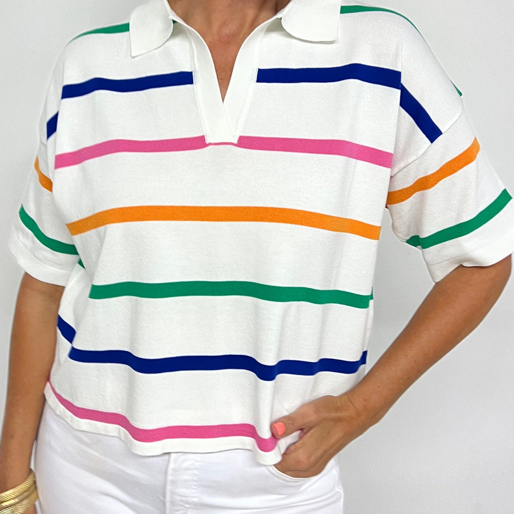 
                  
                    Captiva Collar + Striped Top
                  
                