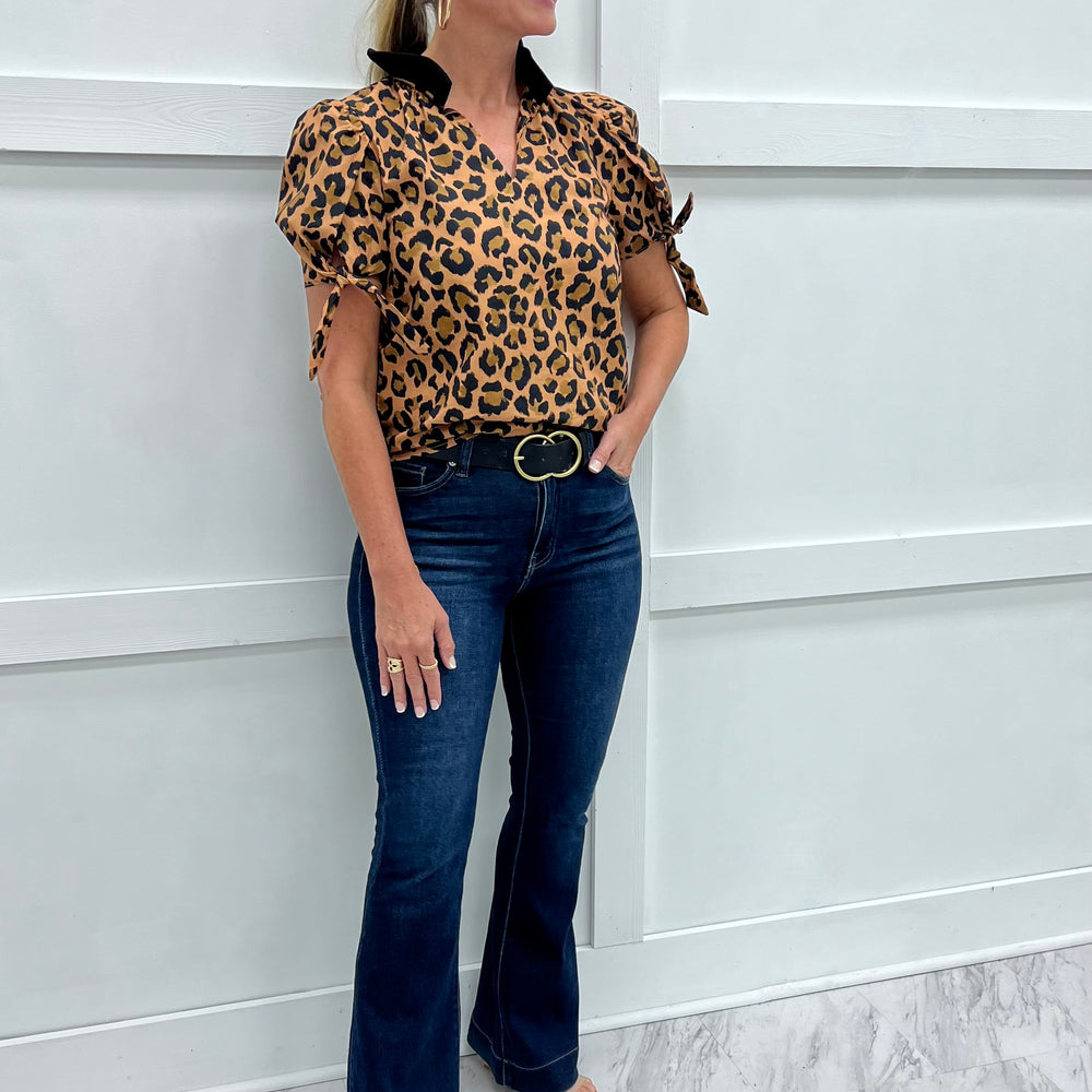 
                  
                    Chandler Cheetah Tie Sleeve Top
                  
                