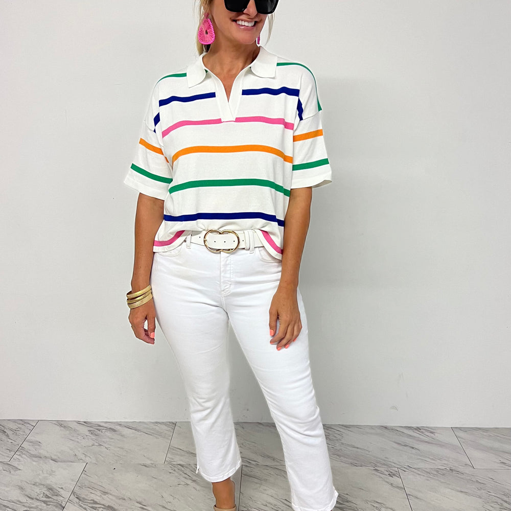 
                  
                    Captiva Collar + Striped Top
                  
                