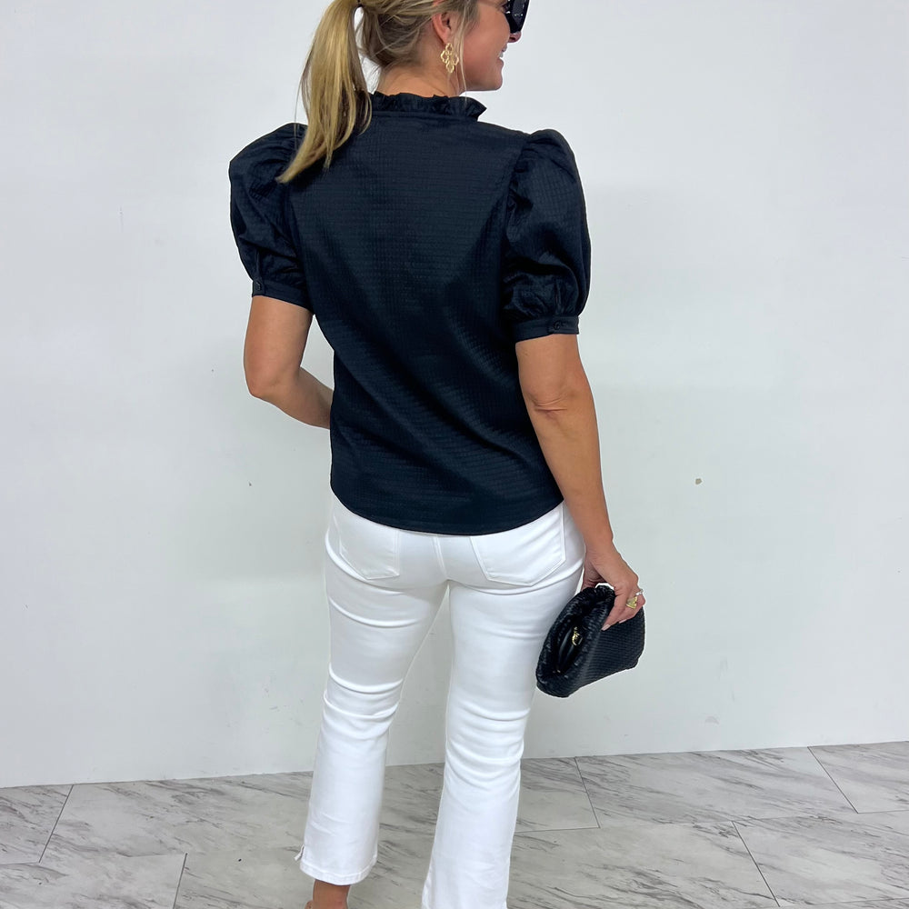 
                  
                    Lexi Textured Puff Sleeve Top (Black)
                  
                
