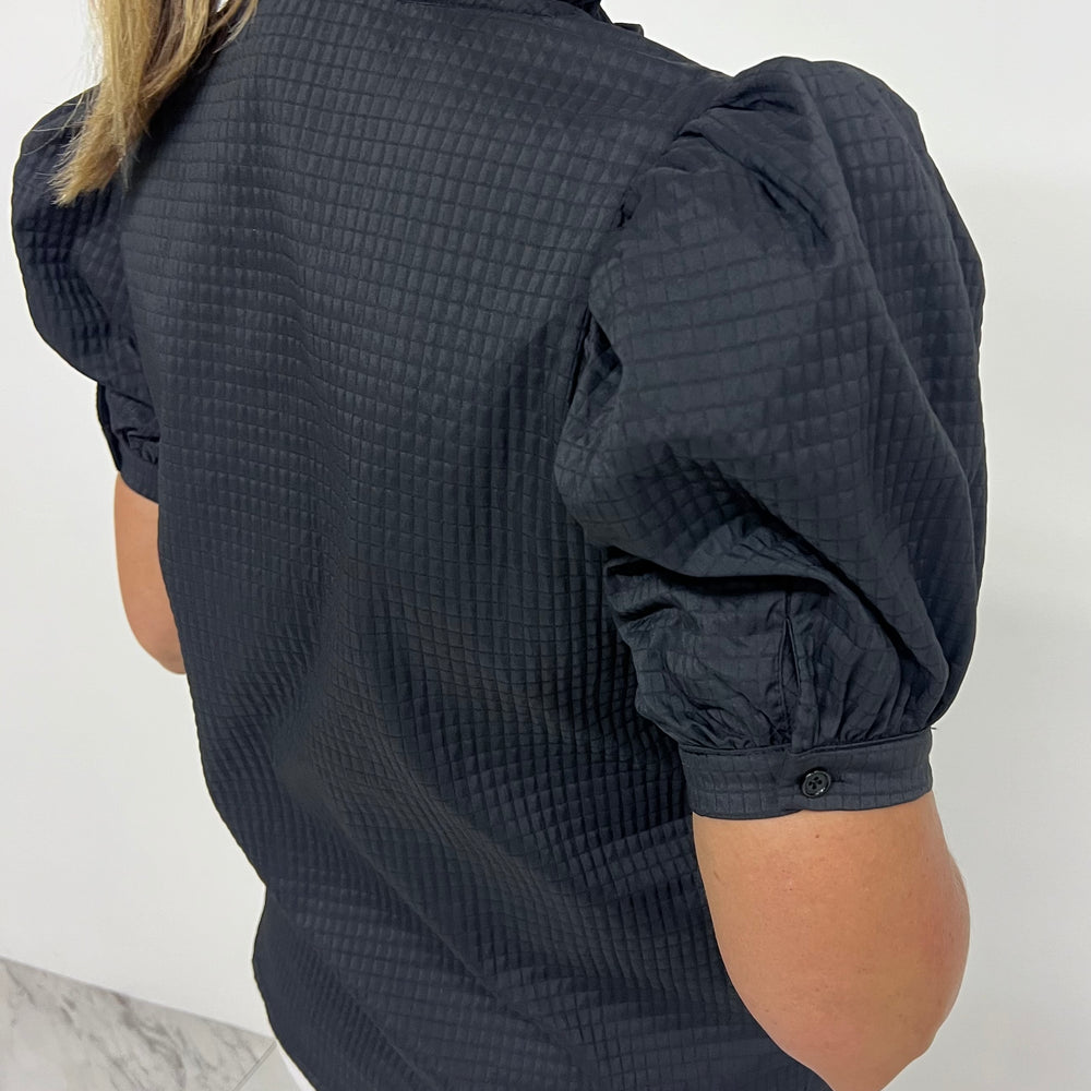 
                  
                    Lexi Textured Puff Sleeve Top (Black)
                  
                