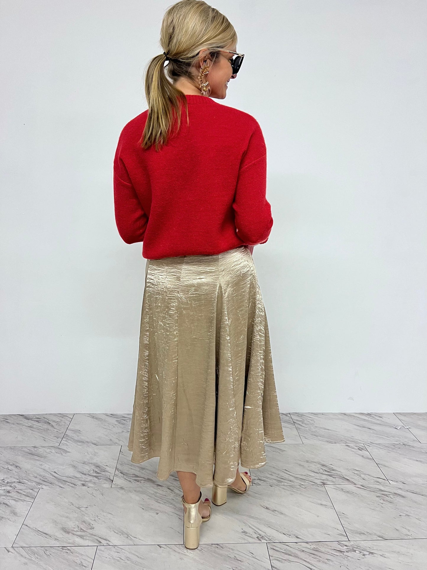 Champagne Toast Midi Skirt- FINAL SALE