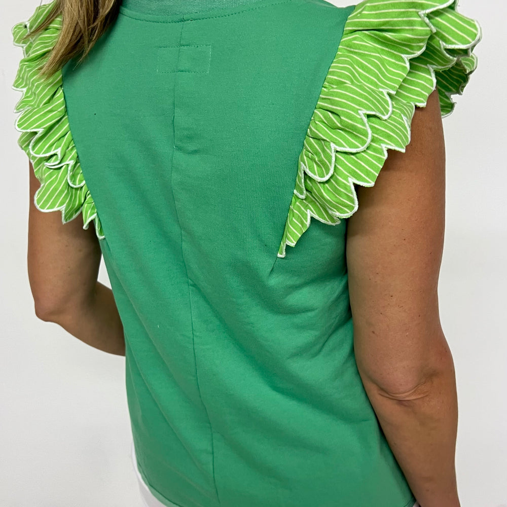 
                  
                    Spritz Scallop + Stripe Top (Green)
                  
                