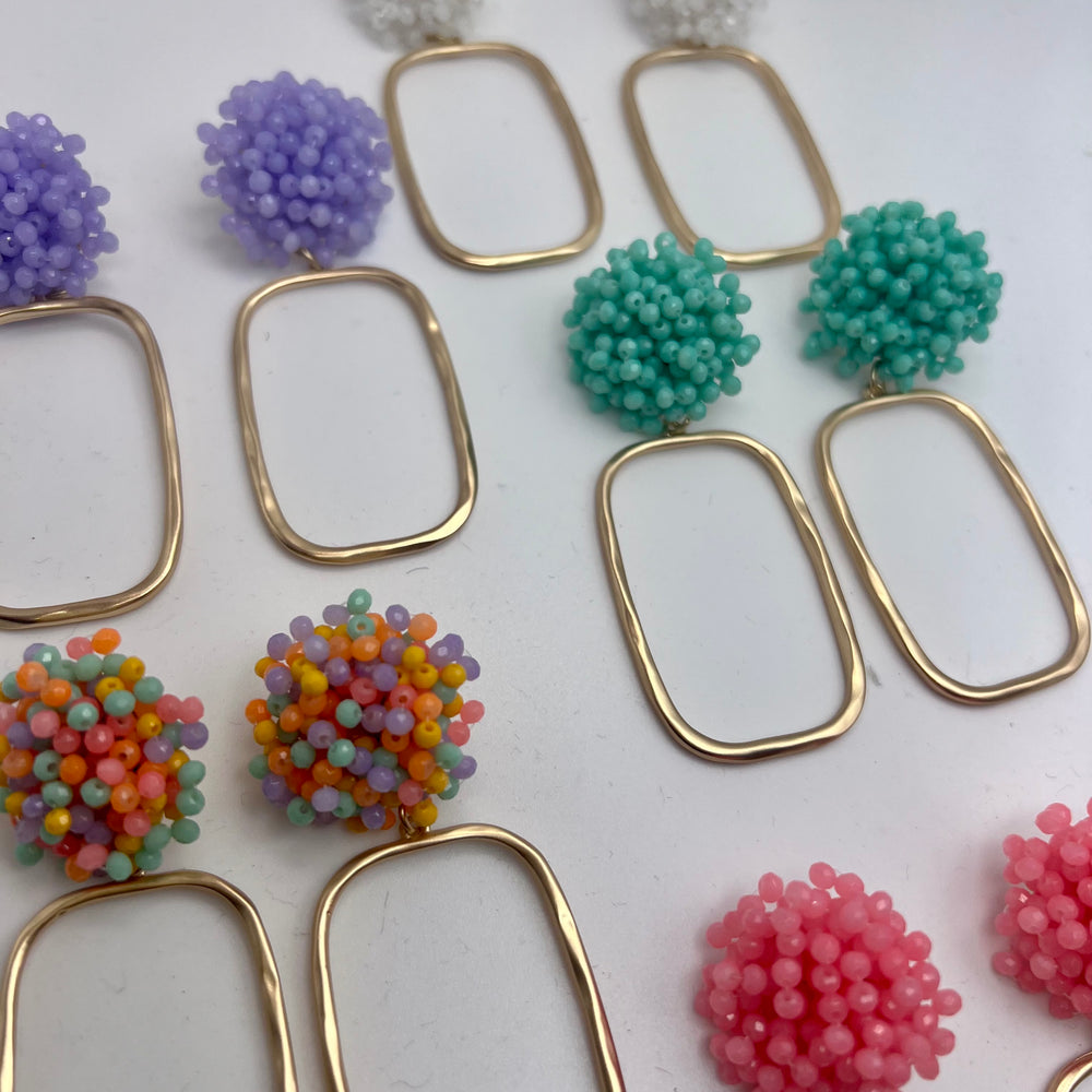 
                      
                        Amelia Beaded + Rectangle Earrings
                      
                    