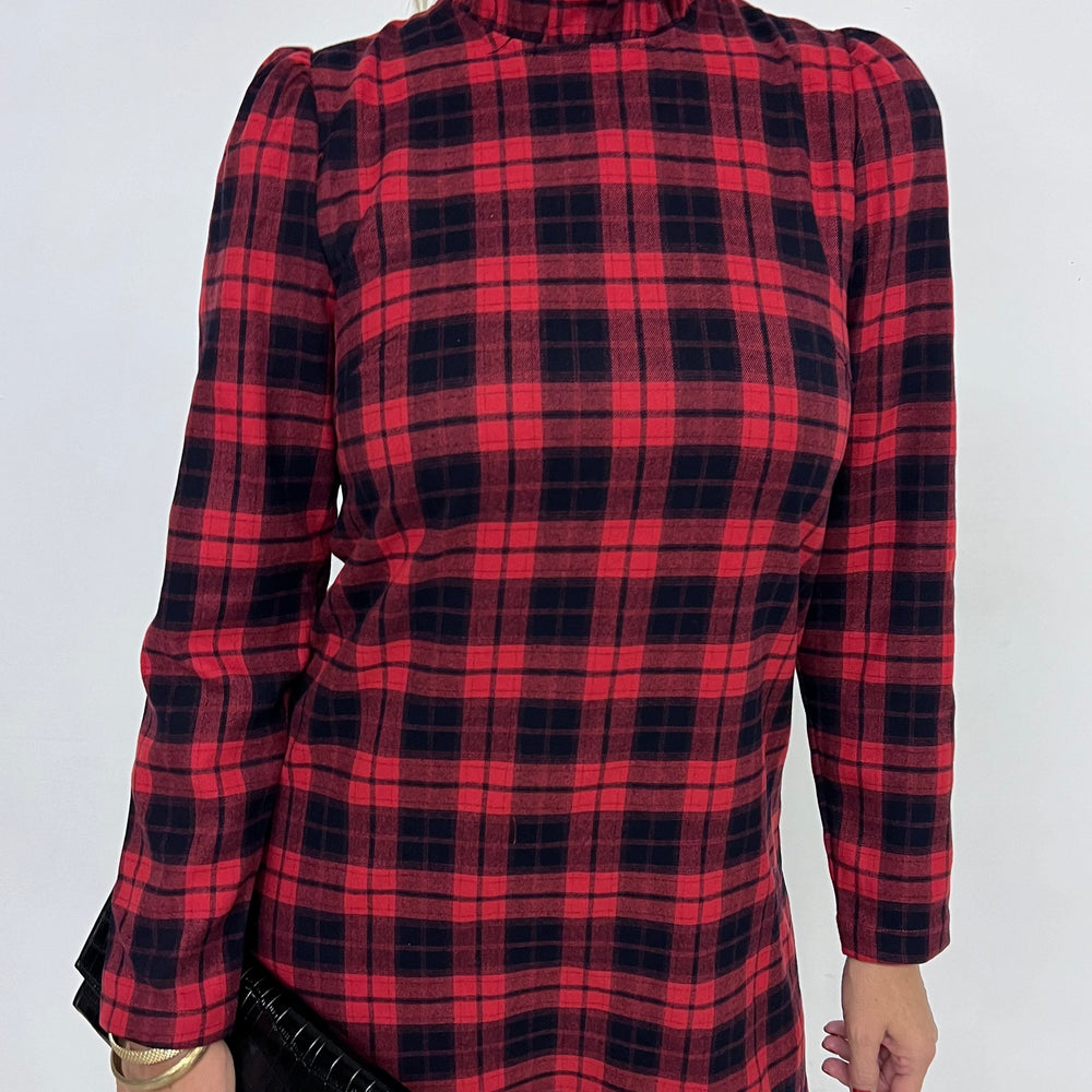 Dashing Dreams Plaid Dress (Red Mix)