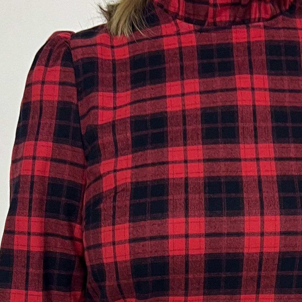 Dashing Dreams Plaid Dress (Red Mix)