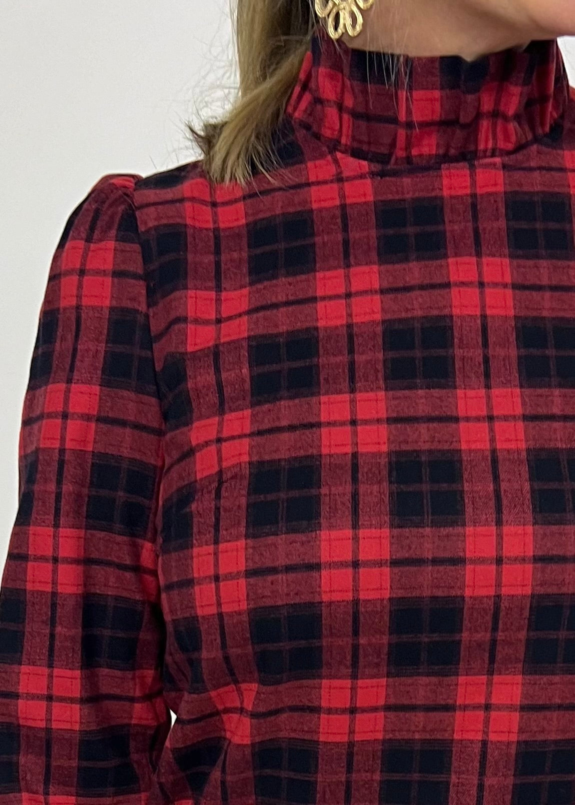 Dashing Dreams Plaid Dress (Red Mix)