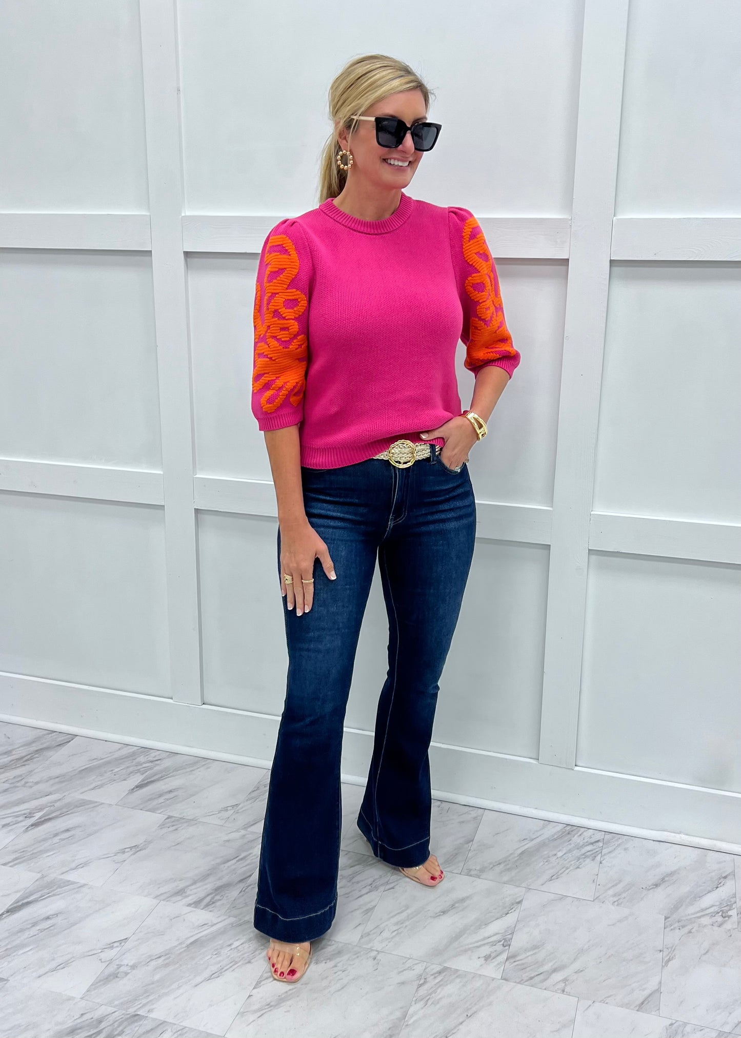 Flourish Embroidered Detail Sweater