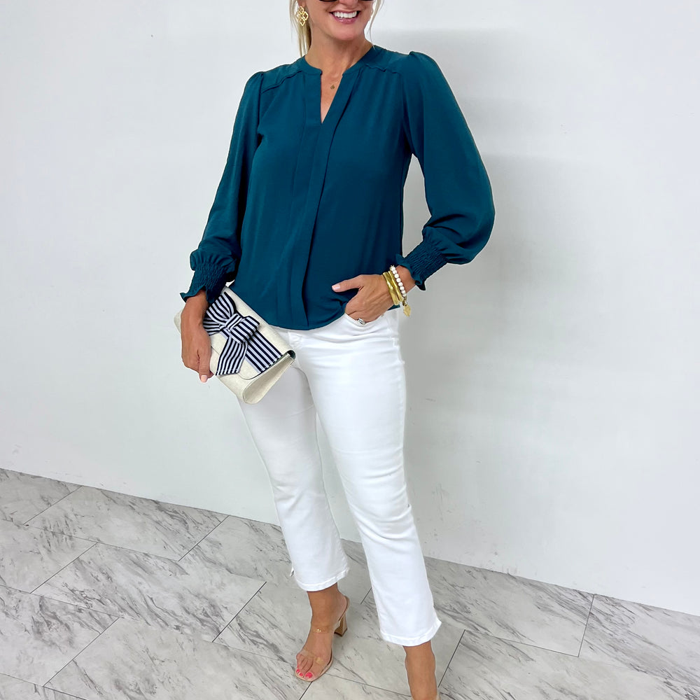 
                  
                    Chances Are V.Neck Top (peacock)
                  
                