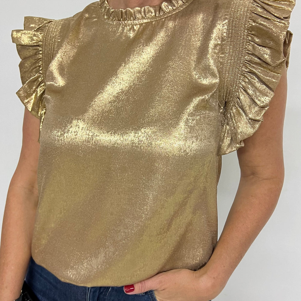 Sparks Fly Gold Shimmer Top