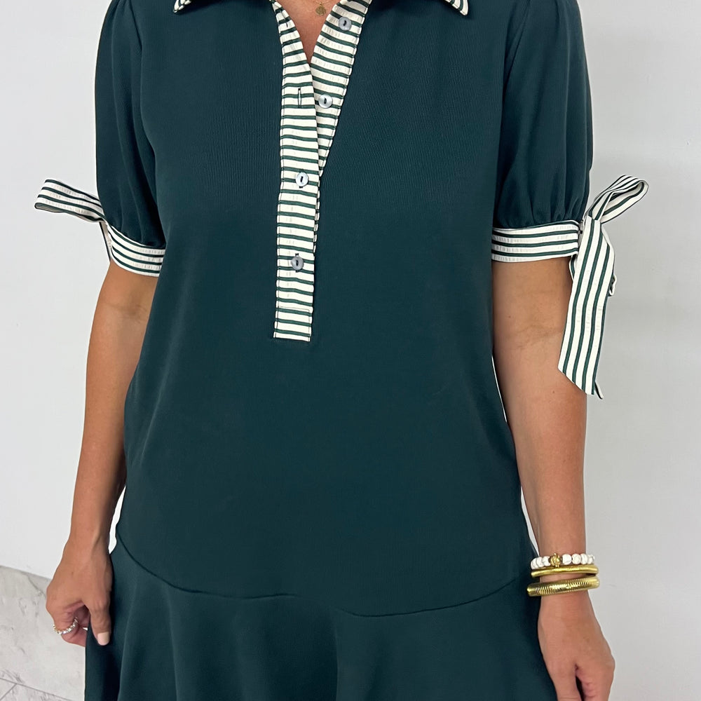 Waverly Stripe Detail Dress (Green)