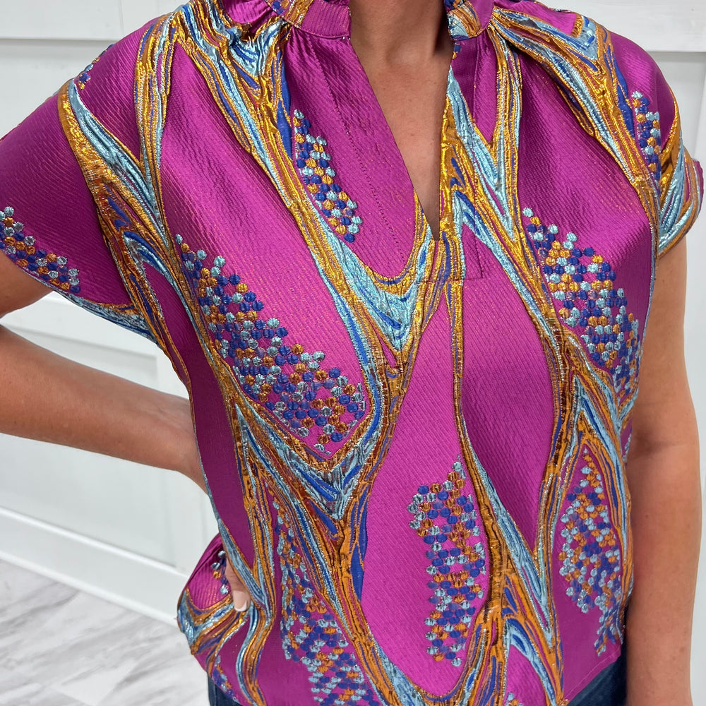 
                  
                    Dahlia Vibrant Pattern Top
                  
                