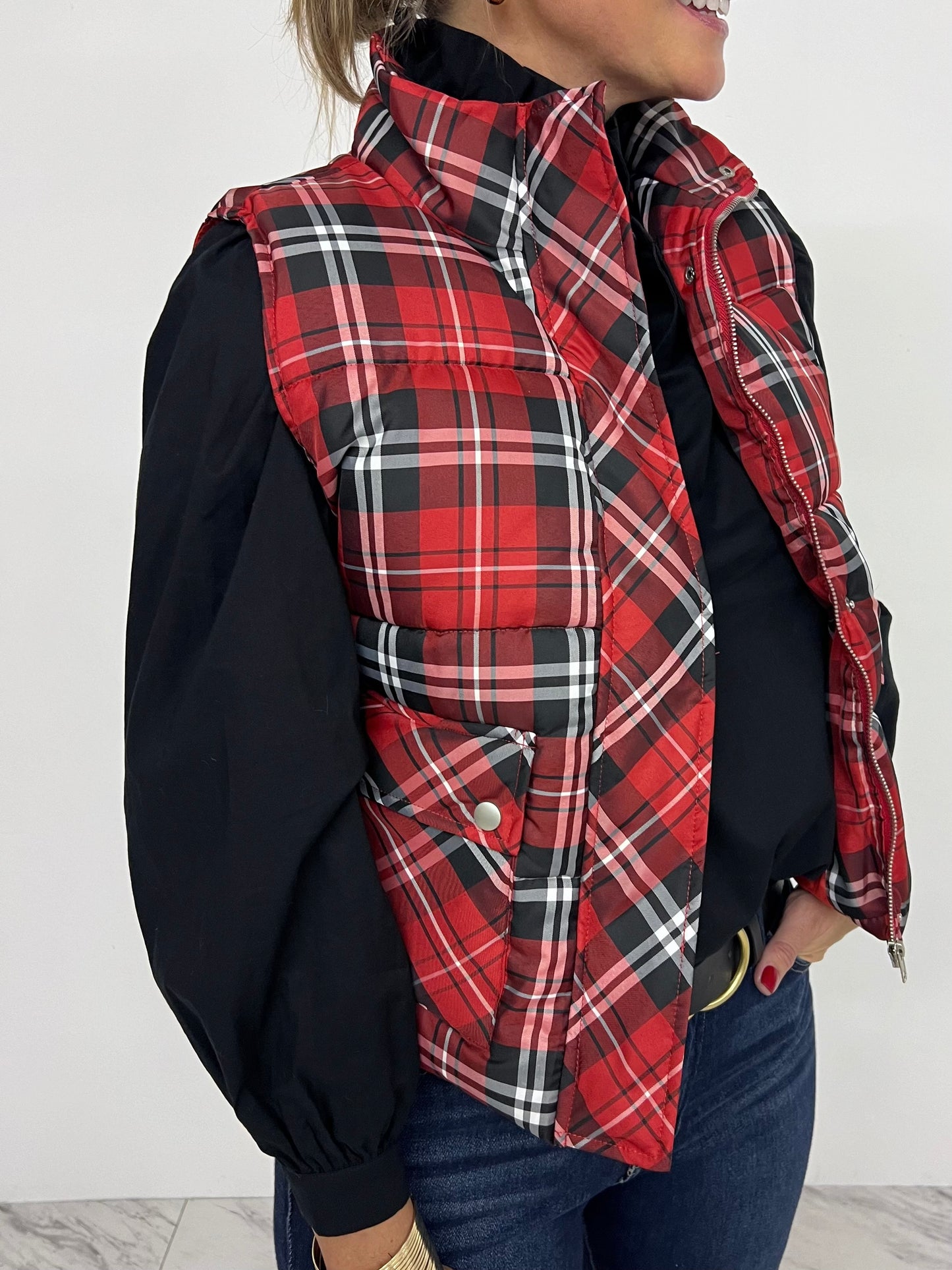 Cambridge Red Plaid Vest