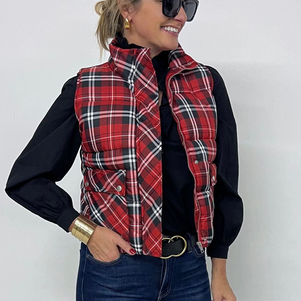 Cambridge Red Plaid Vest