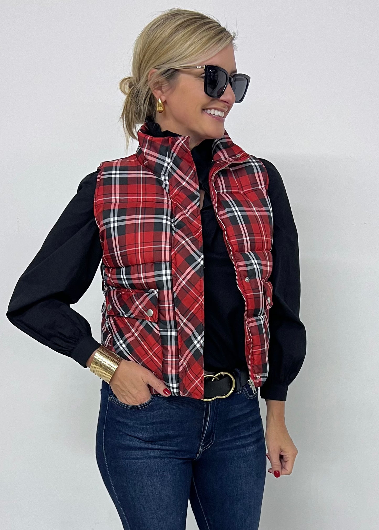 Cambridge Red Plaid Vest