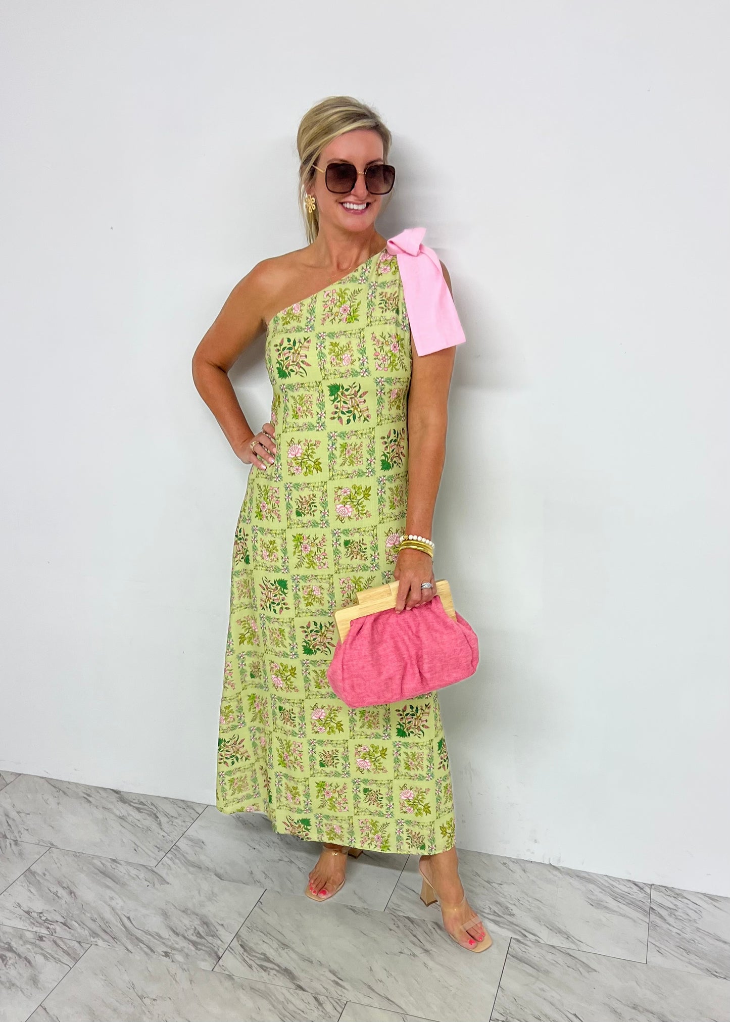 Mina Flower Maxi + Bow Dress