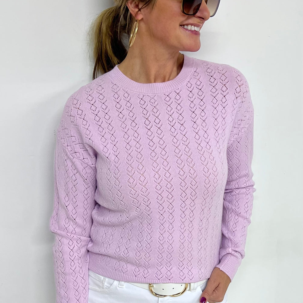 Luxe Lavender Pointelle Sweater - FINAL SALE