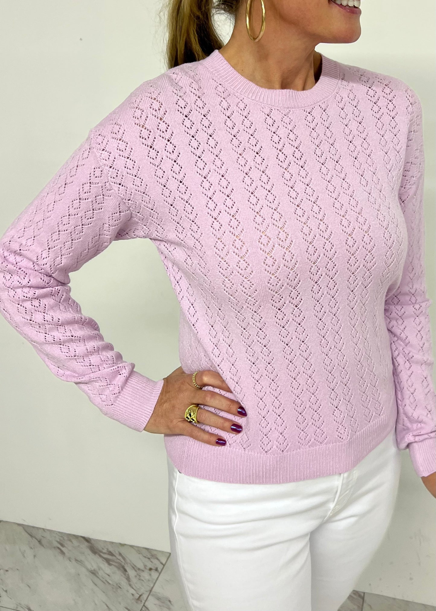 Luxe Lavender Pointelle Sweater - FINAL SALE