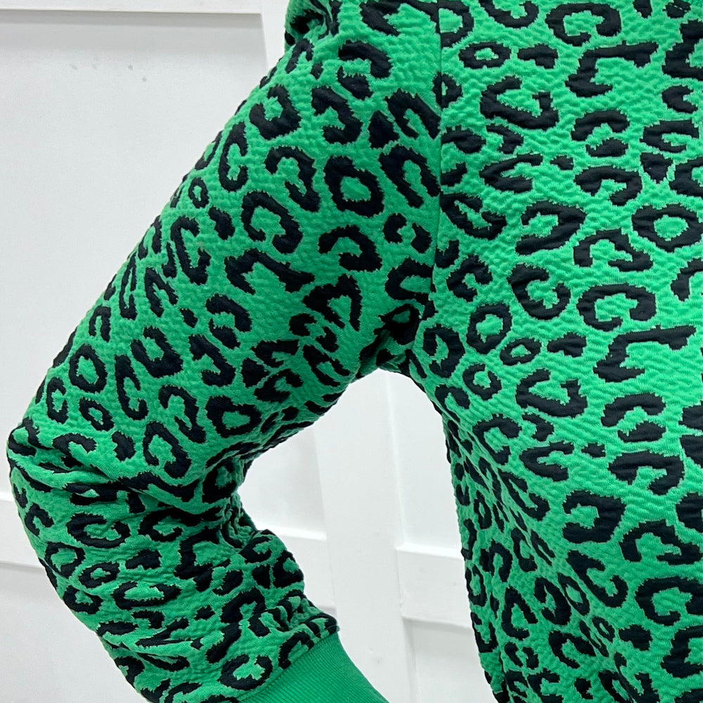 Wild Green Leopard Spotted Top