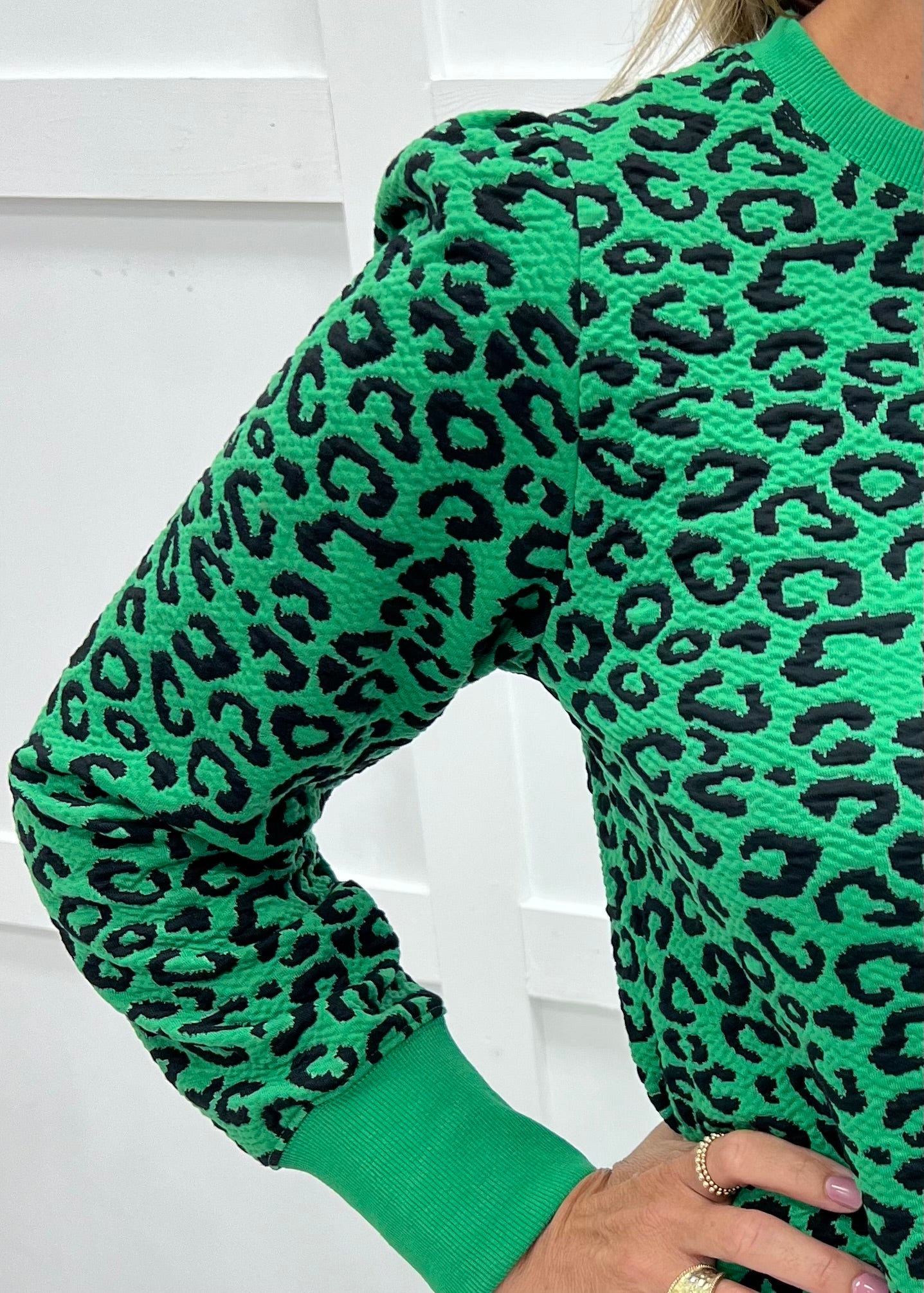 Wild Green Leopard Spotted Top