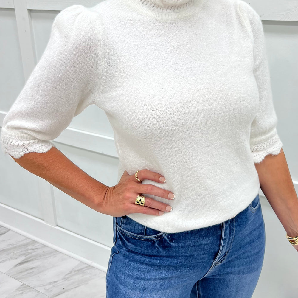Elevate Scallop Sweater (Winter White)