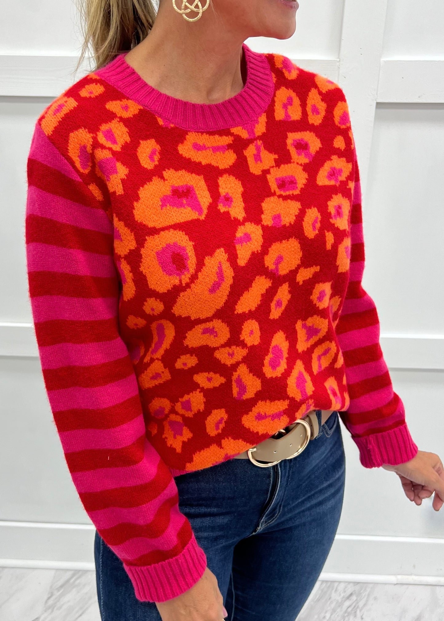Style Spotting Leopard Mix Sweater