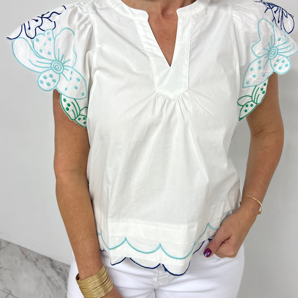 
                  
                    Laine Embroidered Flower Top
                  
                