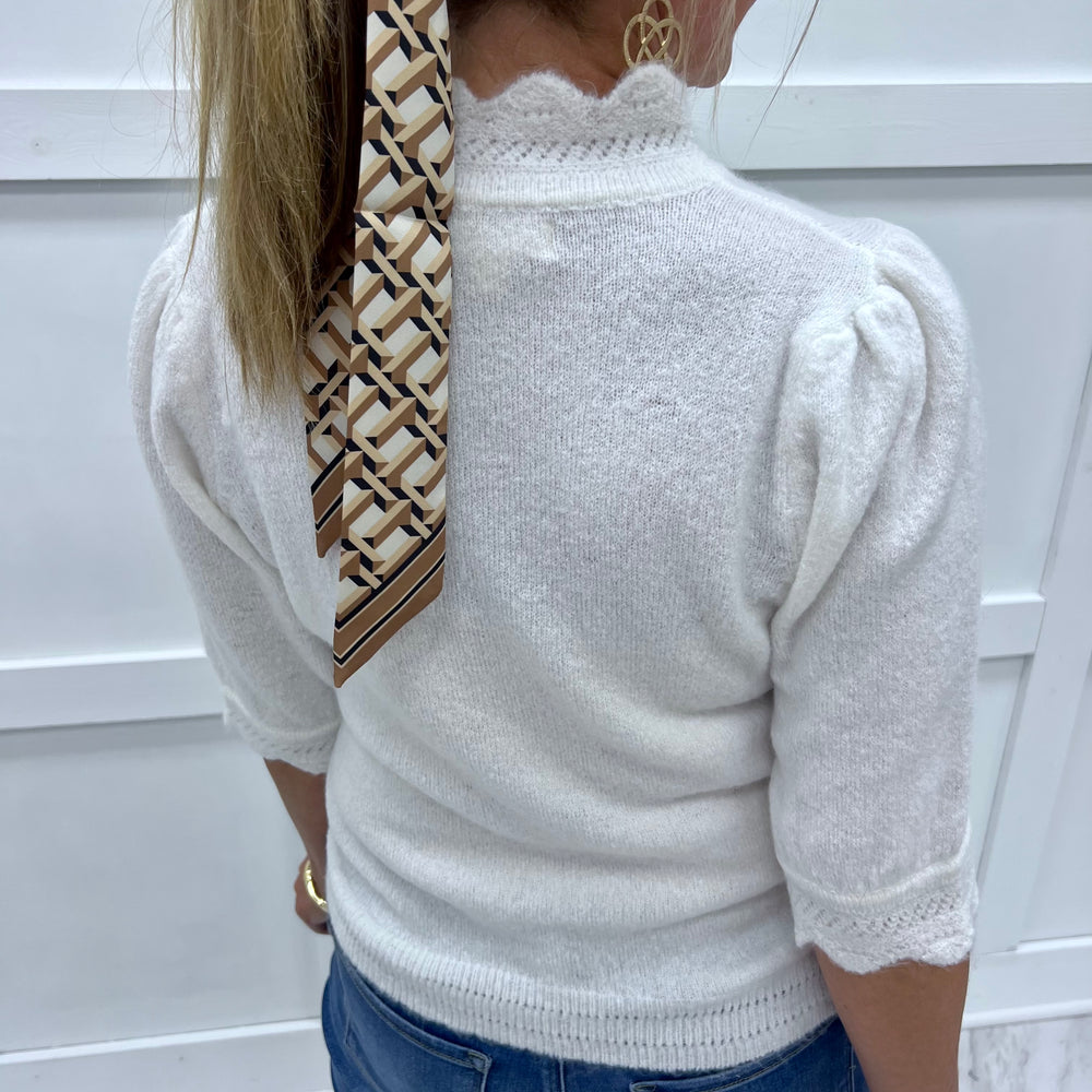 Elevate Scallop Sweater (Winter White)
