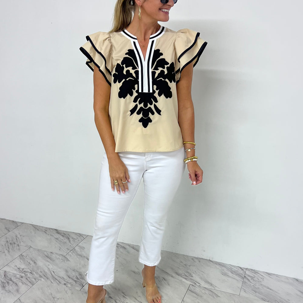 
                  
                    Amaya Flutter Sleeve Top
                  
                