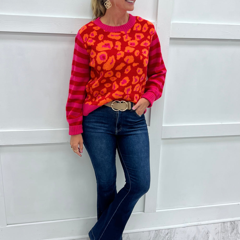 Style Spotting Leopard Mix Sweater