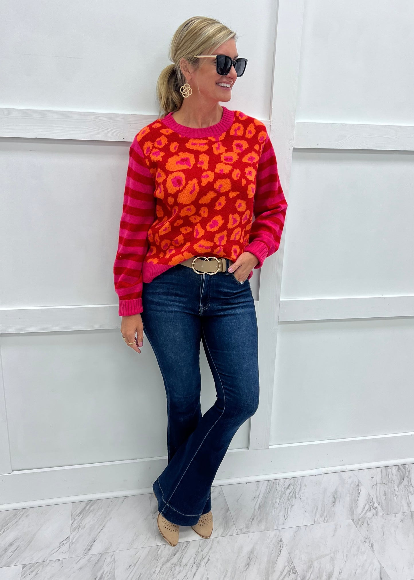 Style Spotting Leopard Mix Sweater
