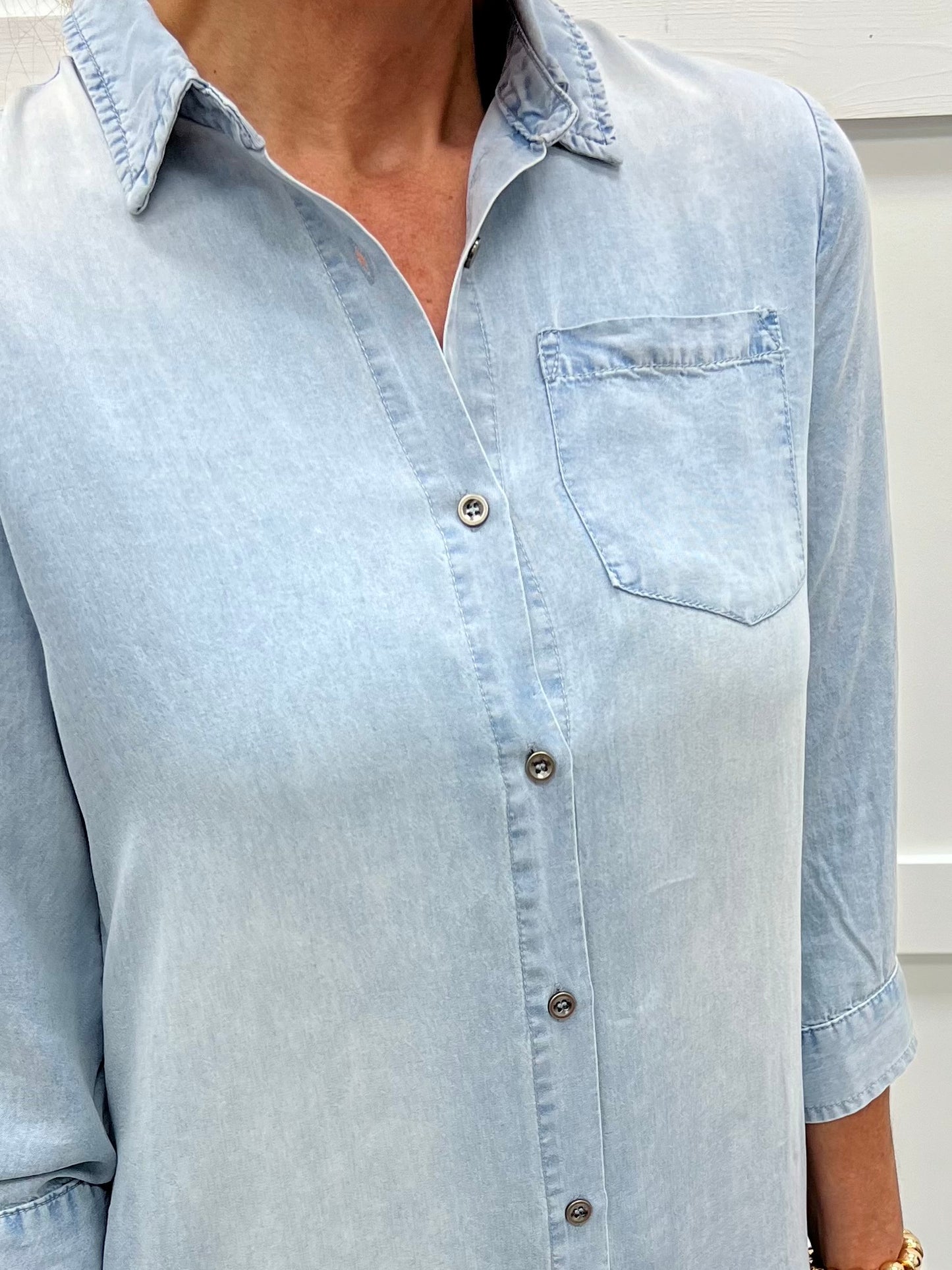 Daria Denim Button Shirt Dress