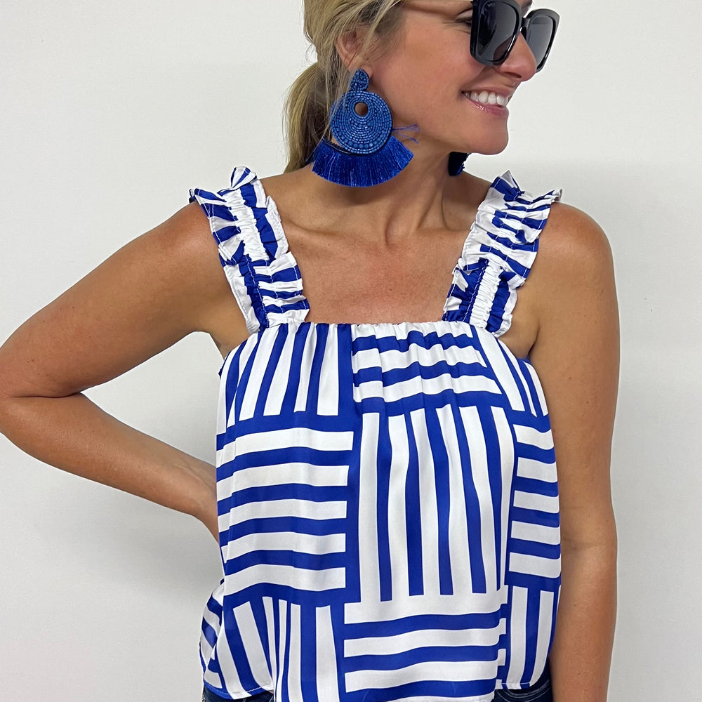 
                  
                    The Ashland Blue + White Tank Top - FINAL SALE
                  
                