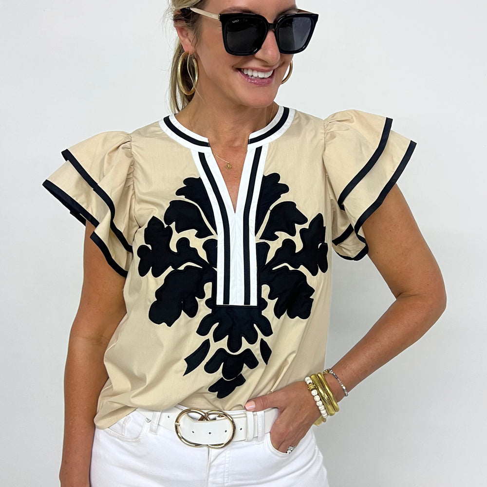 
                  
                    Amaya Flutter Sleeve Top
                  
                