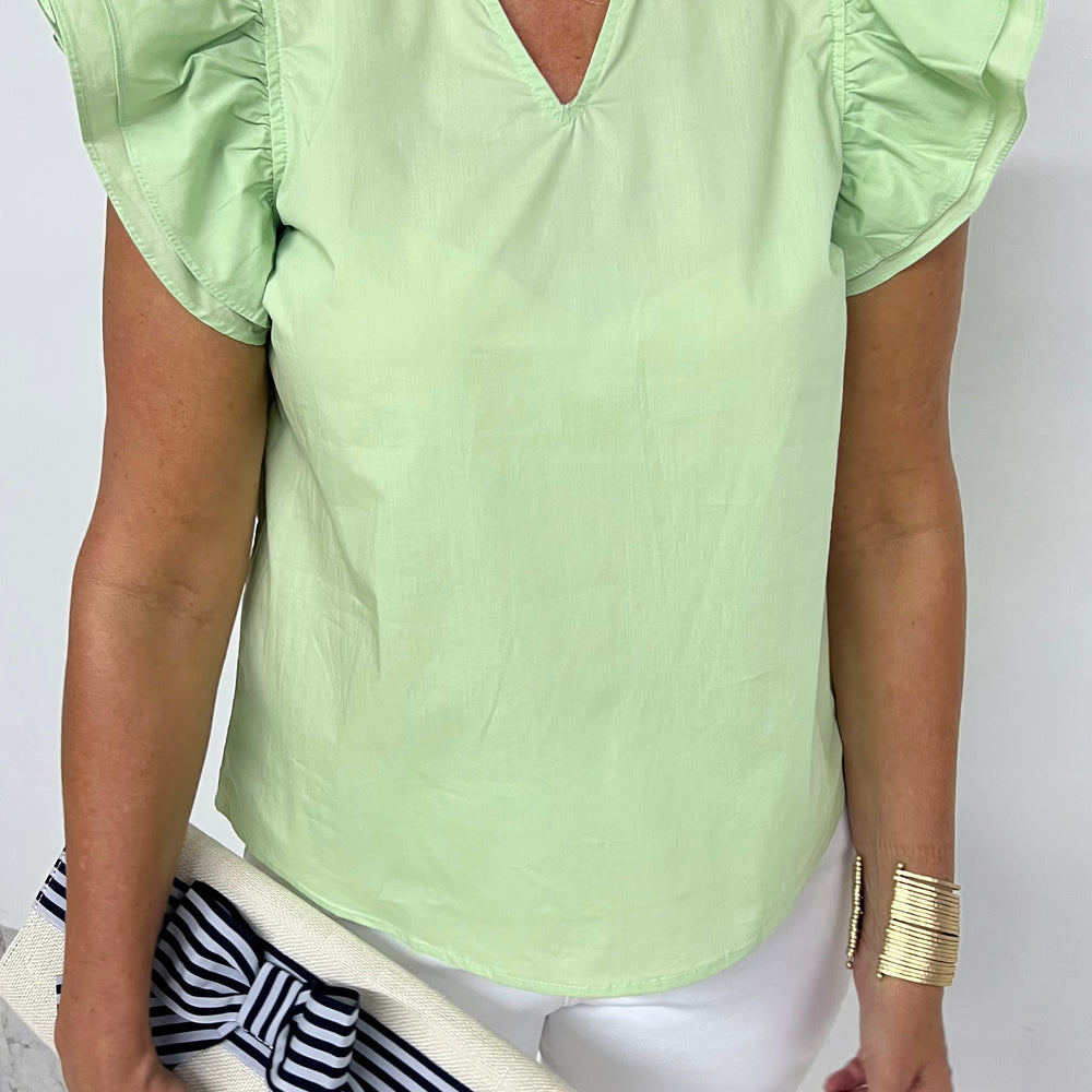 
                  
                    Delaney Green Ruffle Sleeve Top
                  
                