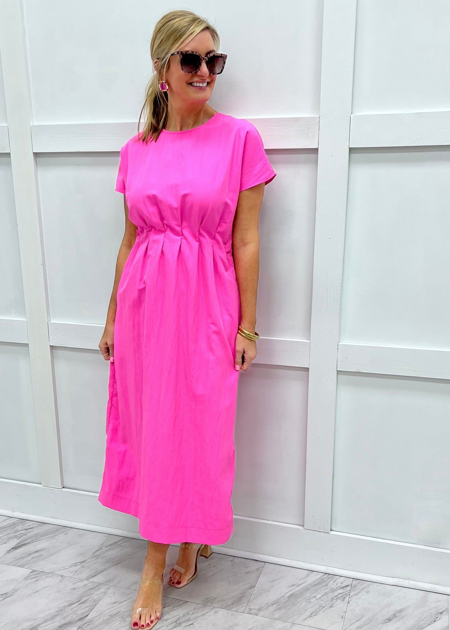 Peony Pink Pintuck Dress