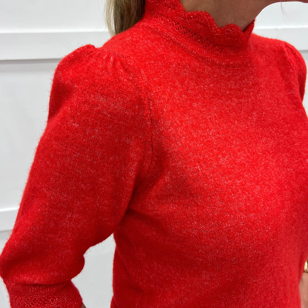 Elevate Scallop Sweater (Red)