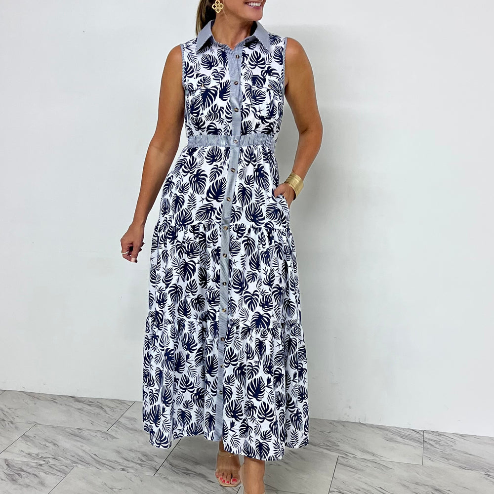 Midnight Palm Maxi Dress